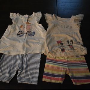 Bundle of 2 baby girls summer outfit sets.  Size 12 months.